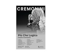 WHWRHQ Poster artistico di Cesare Cremonini con album musicale Più Che Logico Cover Tracklist per fan del cantante, decorazione su tela, per camera da letto, ufficio, camera da letto, regalo, 20 x 30