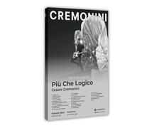 WHWRHQ Poster artistico di Cesare Cremonini con album musicale Più Che Logico Cover Tracklist per fan del cantante, decorazione su tela, per camera da letto, ufficio, camera da letto, regalo