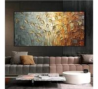 WHXHJ quadro moderno soggiorno Pittura a olio con fiori Quadri su tela Poster Wall Art Stampa HD Immagine Casa Ufficio Decor Decorazioni da parete, Senza cornice 50x100 cm