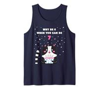 Why Be 6 When You Can Be 7 - Girls Birthday Cartoon Cat Canotta