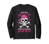 Why Be Princes Pirate Skull Crossbones Ragazze Bambini Donne Adolescenti Maglia a Manica