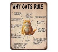 Why Cats Rule Cat Owner Humor Metal Tin Sign Retro Wall-Art for Man Cave or Home Office Decor 8 X 12 in