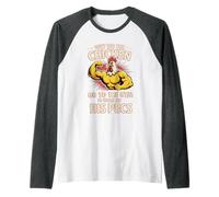 Why Did The Chicken Go To The Gym To Work His Pecs - Maglia con Maniche Raglan