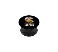 Why Did The Chicken Go To The Gym To Work His Pecs - PopSockets PopGrip Adesivo