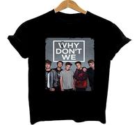 Why Don't We Graphic Summer Fashion Unisex 100% Cotton Short-Sleeve T-Shirts Black L