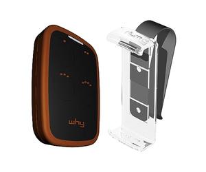 WHY EVO NOA Telecomando rolling code multifrequenza da 280 a 868 mhz con Visor Clip, apricancello autoapprendente programmabile, radiocomando ad ampio raggio con 4 pulsanti, Wild Tobacco