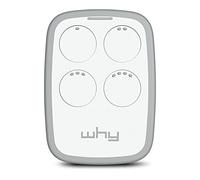 WHY EVO Telecomando rolling code multifrequenza da 280 a 868 mhz, apricancello autoapprendente programmabile, radiocomando ad ampio raggio con 4 pulsanti Bianco Magnolia White