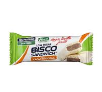 WHY NATURE BISCO SANDWICH - Barretta Proteica - Biscotto Proteico Ricoperto di Cioccolato - Snack Proteici - Gusto Cacao Nocciola - 45 gr