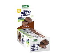 WHY NATURE KETOBAR 3.0 - Barrette Proteiche Ricoperte di Cioccolato - Snack Proteici per Dieta Chetogenica - Gusto Cacao - Box da 28 Pezzi - 30 gr
