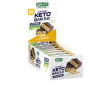 WHY NATURE KETOBAR 3.0 - Barrette Proteiche Ricoperte di Cioccolato - Snack Proteici per Dieta Chetogenica - Gusto Biscotto - Box da 28 Pezzi - 30 gr