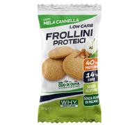 WHY NATURE LOW CARB FROLLINI PROTEICI - Frollini Proteici Senza Glutine per una Colazione Proteica - Gusto Mela e Cannella - 30 gr