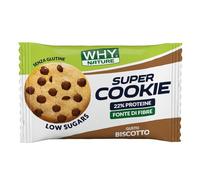 WHY NATURE SUPER COOKIE - Biscotto Proteico Con Gocce di Cioccolato - Senza Glutine e Low sugars - Snack Proteici - Gusto Biscotto - 30 gr