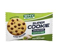 WHY NATURE SUPER COOKIE - Biscotto Proteico Con Gocce di Cioccolato - Senza Glutine e Low sugars - Snack Proteici - Gusto Pistacchio - 30 gr