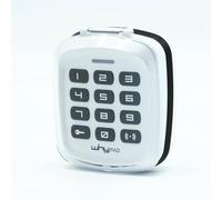 WHY PAD 8991008 - Tastiera con codice radio universale per motorizzazione cancello e garage, multifrequenza 433/868 MHz, codice fisso e girevole + 1 portachiavi DOMOBIP (bianco, WHY PAD UNIVERSEL)