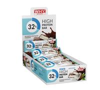 WHY SPORT 32% HIGH PROTEIN BAR- Barrette Proteiche Ricoperte e Ripiene - Barretta Proteica Senza Glutine - Snack Proteico - Box 24 Barrette da 50 gr (Cocco)