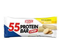 WHY SPORT 55 PROTEIN BAR - Barretta Proteica con Vitamina C, Vitamina B6, Creatina Monoidrata Creapure e Glutammina - Snack Proteici Gusto Biscotto - 55 gr