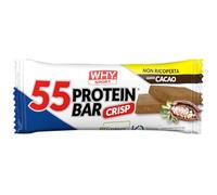 WHY SPORT 55 PROTEIN BAR - Barretta Proteica con Vitamina C, Vitamina B6, Creatina Monoidrata Creapure e Glutammina - Snack Proteici Gusto Cacao - 55 gr