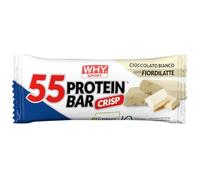 WHY SPORT 55 PROTEIN BAR - Barretta Proteica con Vitamina C, Vitamina B6, Creatina Monoidrata Creapure e Glutammina - Snack Proteici Gusto Cioccolato Bianco e Fiordilatte - 55 gr