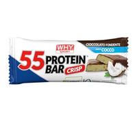 WHY SPORT 55 PROTEIN BAR - Barretta Proteica con Vitamina C, Vitamina B6, Creatina Monoidrata Creapure e Glutammina - Snack Proteici Gusto Cioccolato Fondente e Cocco - 55 gr