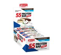 WHY SPORT 55 PROTEIN BAR - Barrette Proteiche con Vitamina C - Vitamina B6 - Creatina Monoidrata Creapure - Glutammina - Snack Proteici - Gusto Cioccolato Fondente e Cocco - 55 gr - 30 Pezzi