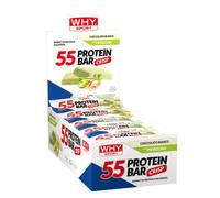 WHY SPORT 55 PROTEIN BAR - Barrette Proteiche con Vitamina C - Vitamina B6 - Creatina Monoidrata Creapure - Glutammina - Snack Proteici - Gusto Cioccolato Bianco e Pistacchio - 55 gr - 30 Pezzi