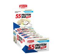 WHY SPORT 55 PROTEIN BAR - Barrette Proteiche con Vitamina C - Vitamina B6 - Creatina Monoidrata Creapure - Glutammina - Snack Proteici - Gusto Cioccolato Bianco e Cocco Vaniglia - 55 gr - 30 Pezzi