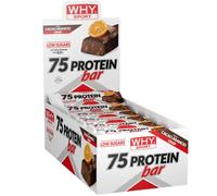 WHY SPORT 75 PROTEIN BAR - Barrette Proteiche con Proteine Concentrate - Snack Proteici Gusto Cacao e Arancia - Box da 24 Barrette - 75 gr