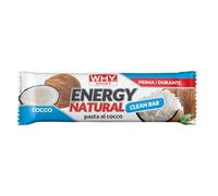 WHY SPORT ENERGY NATURAL - Barrette Energetiche con Pasta di Cocco - Energy Bar Barretta Energetica Senza Glutine - Box da 30 Barrette - 25 gr (Barretta Singola, Cocco)