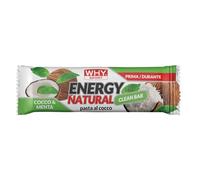 WHY SPORT ENERGY NATURAL - Barrette Energetiche con Pasta di Cocco - Energy Bar Barretta Energetica Senza Glutine - Box da 30 Barrette - 25 gr (Barretta Singola, Cocco e Menta)