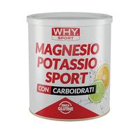 WHY SPORT Magnesio e Potassio Sport - Integratore Alimentare con Carboidrati e Sali Minerali Senza Glutine Gusto Agrumi - 300 gr