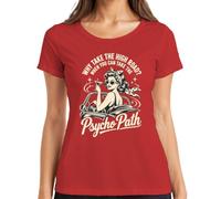 Why Take The High Road Psycho Path Pinup - Maglietta da donna | Occhiali da sole Rockabilly anni '50 Martini Cocktail Sarcasmo umorismo Oldtimer Ironie Frase Donna Idea Regalo