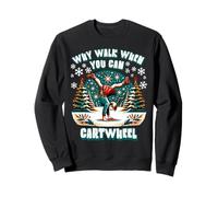 Why Walk When You Can Cartwheel Christmas Cartwheeling Felpa