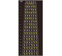 Whychstore Adesivo per tastiera per chitarra con guida completa della tastiera, resistente e durevole, per principianti ed esperti, nero, vinile, 10 x 20 cm, 1 pezzo