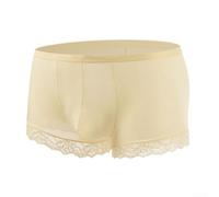 Whychstore Boxer da uomo in seta di ghiaccio senza cuciture, traspirante, con tasca per rigonfiamento, biancheria intima ad asciugatura rapida, per sport, L-4XL