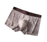 Whychstore Boxer da uomo in seta di ghiaccio, ultra sottili, lucidi e con tasca a U, biancheria intima stampata traspirante L-4XL