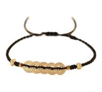 Whychstore Braccialetto cinese con cinque monete imperatore rosso per corda intrecciata regolabile, portafortuna per donne, buona fortuna, protezione tradizionale Feng Shui