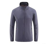 Whychstore Camicia da lavoro a maniche lunghe da uomo in seta ghiacciata sottile strato base per corsa e ufficio ad asciugatura rapida grigio M-2XL
