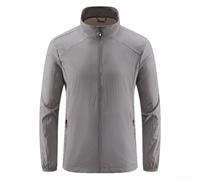 Whychstore Camicia da lavoro a maniche lunghe da uomo in seta ghiacciata sottile strato base per corsa e ufficio ad asciugatura rapida grigio M-2XL