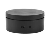 Whychstore Espositore rotante elettrico, piattaforma girevole regolabile per fotografia di prodotti di gioielleria, spettacolo dal vivo, vetrina portatile in ABS, 10 cm o 14 cm, nero bianco