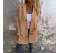 Whychstore Giacca impermeabile da donna con cappuccio, ripiegabile, leggera, con tasche, per camminare, M-2XL
