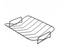 Whychstore Griglia per barbecue a V per esterni, in ferro, antiaderente, per 4 kg, tacchino o pollo con flusso d'aria migliorato, design semicircolare a barca, 36 x 25,4 x 11,4 cm, nero