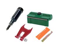 Whychstore Kit di manutenzione per barra guida motosega, 5 pezzi con guida scanalata e set di utensili per la pulizia e l'limatura, include lama per lucidatura e morsa per affilatura