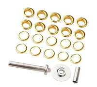 Whychstore Kit di occhielli in ottone, 103 pezzi, set di riparazione con 50 anelli e rondelle da 12 mm, per tende, teloni, tende da sole, tettoie, bandiere