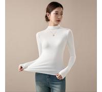 Whychstore Maglia intima termica da donna a maniche lunghe a collo alto per allenamento sportivo ciclismo primavera L-3XL
