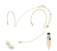 Whychstore Microfono a condensatore cardioide a doppia larghezza di banda beige, con connettore TA4F a 4 pin per sistemi wireless Shure, telaio sottile regolabile in metallo per voce e voce