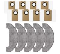 Whychstore MONSGA MS1 MAX - Kit di ricambio per robot aspirapolvere: 5 panni in microfibra + 8 sacchetti per la polvere, design anti-intasamento e chiusura forte, per uso domestico con animali