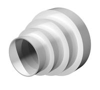 Whychstore Riduttore condotto estrattore connettore per tubi di ventilazione, in plastica ABS, adattatore rotondo per condotto con diverse dimensioni 80 mm, 100 mm, 120 mm, 125 mm, 150 mm, bianco