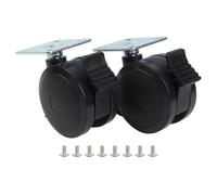 Whychstore Set di ruote di ricambio per griglie Weber Spirit serie 200/300, adatto per modelli E-210/E-215/E-310/E-315/E-320/E-330/EX-315, include 2 ruote nere da 7,4 cm con piastre di montaggio e