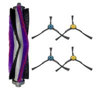 Whychstore Set di spazzole a rullo e spazzole laterali, in gomma per la pulizia profonda di angoli e bordi, compatibile con robot aspirapolvere Fakir Robert R-S 770, rullo + 4 spazzole laterali