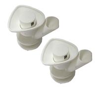 Whychstore Spigot a pulsante per scatola di raffreddamento dell'acqua, confezione da 2 rubinetti di ricambio in plastica bianca per serbatoio di bevande da picnic da 2-10 galloni, compatibili con foro